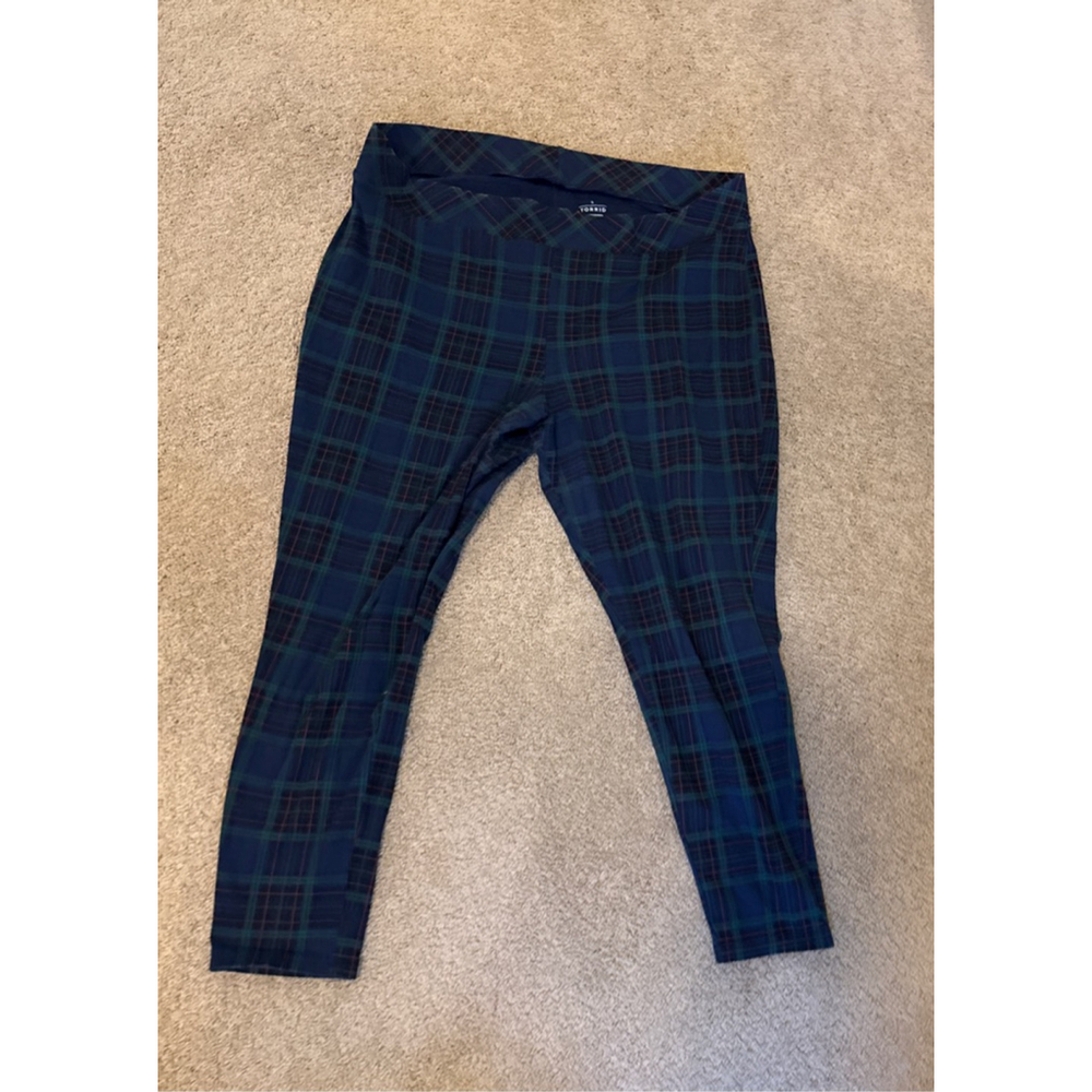 Torrid Plus Size 3 Blue Green Plaid Leggings women's